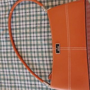 Gucci handbag, zippered compartments, small knick, orange